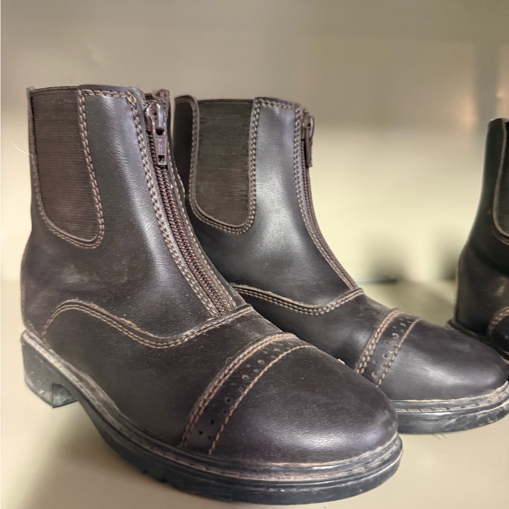 Kids Brown Leather Equestrian Boots